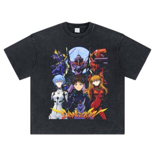 eva新世纪福音战士T恤动漫复古短袖绫波丽碇真嗣明日香美式短袖男