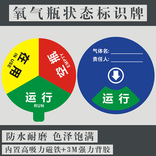 医院氧气瓶状态标志牌气筒责任