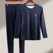 撤柜男装 内衣套装 秋冬新品 亲肤软糯德绒舒适透气休闲圆领保暖长袖