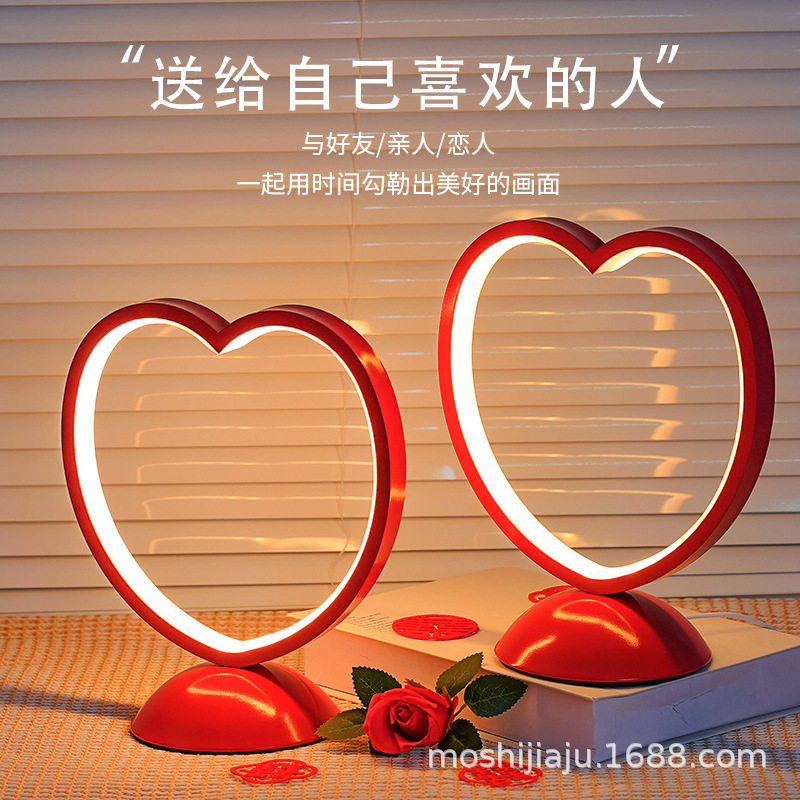 创意红色婚庆长明灯新婚房装饰结婚台灯卧室床头灯新娘陪嫁灯礼物