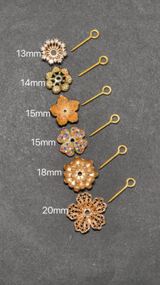 文玩玉米手把件配件加长特细羊角钉保色花托5套送油性原胶