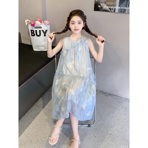 女童夏装公主裙2026新款雪纺裙子女大童夏季背心裙儿童夏天连衣裙