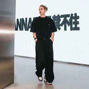 休闲裤 宽松直筒阔腿男女同款 CHOICES潮牌西裤 TEAMWANG王嘉尔同款