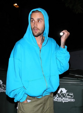 Justin Biebe比伯同款美式高街重磅SKYLRK刺绣拉链开衫连帽卫衣