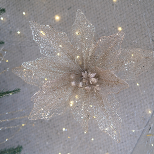 饰品香槟系列配饰DIY 空灵圣诞树装 DESIGN创意网纱圣诞花设计款