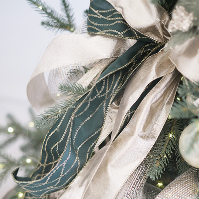 BG宽丝带香槟金轻奢铁丝定形