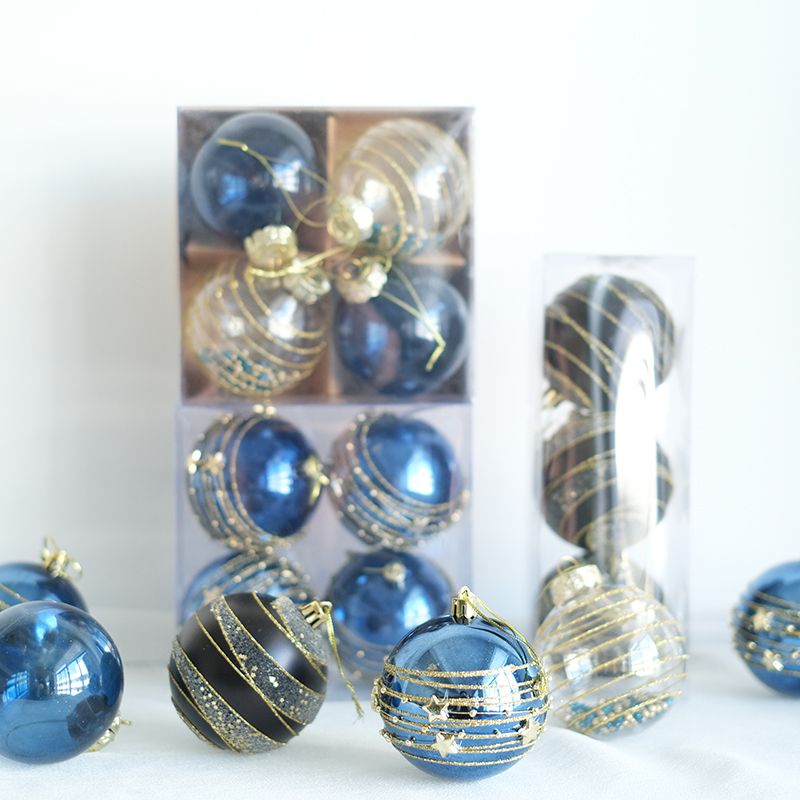 BG圣诞装饰球黑金系蓝金系