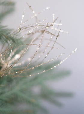 BG圣诞插枝花朵造型亮片DIY烟花创意花束圣诞树装饰配件圣诞布置