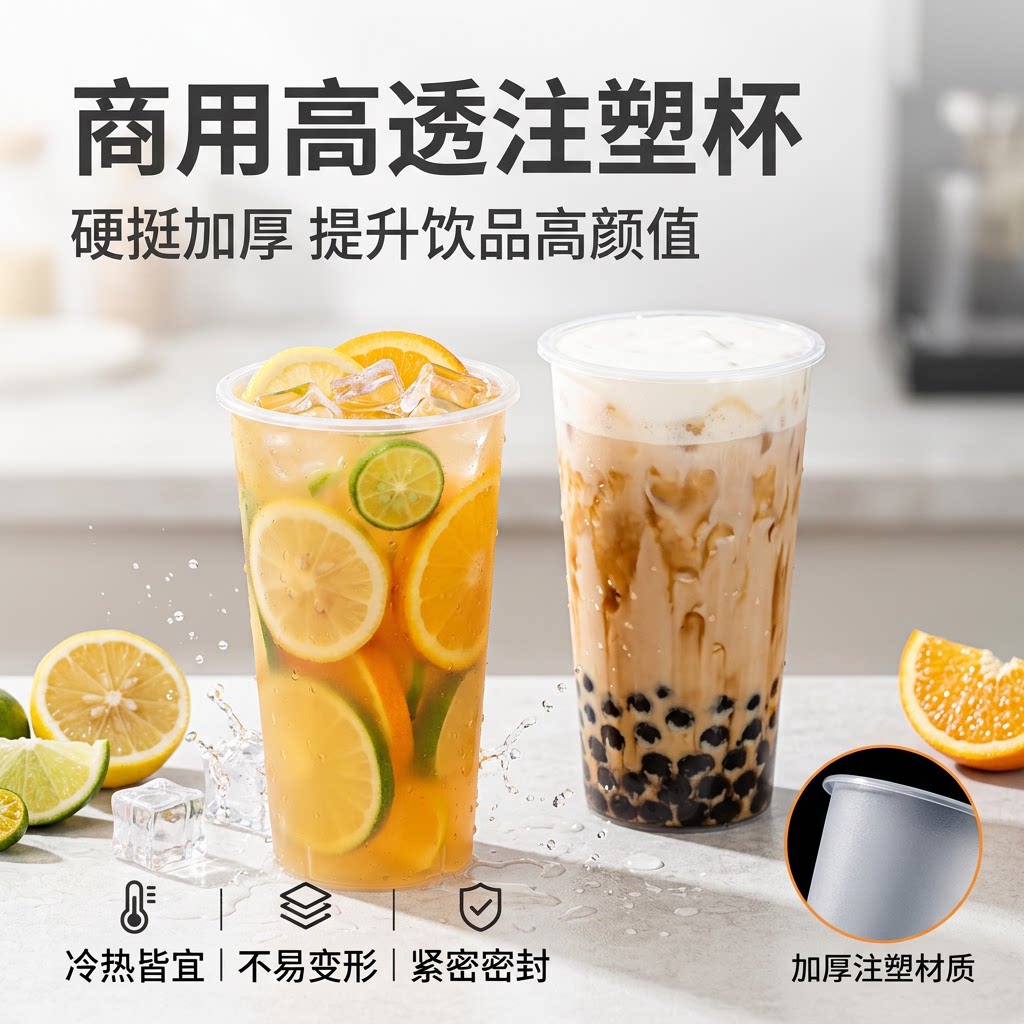 奶茶杯子一次性咖啡杯店专商用带盖杨枝甘露饮品塑料冰沙柠檬水果