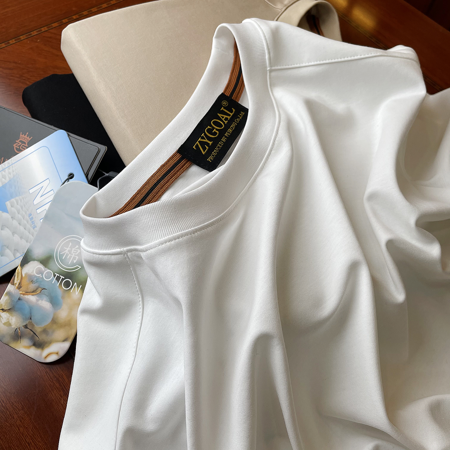 液氨丝光云朵棉长袖T恤打底衫男