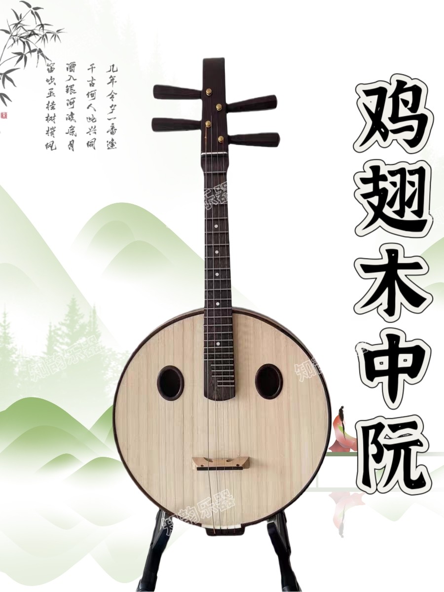 专业演奏考级鸡翅木中阮乐器成人初学考级专业演奏阮琴全套配件