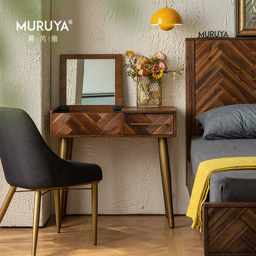 实木复古法式风轻奢卧室梳妆台