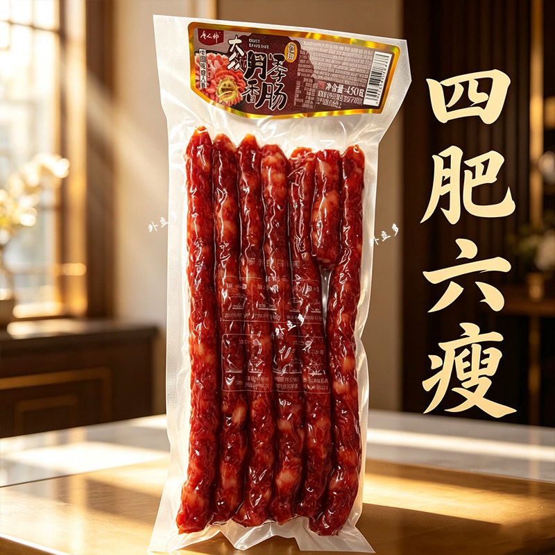 唐人神香肠大众月季香肠450g 广式微甜腊肠湖南特产灌制四六肥瘦
