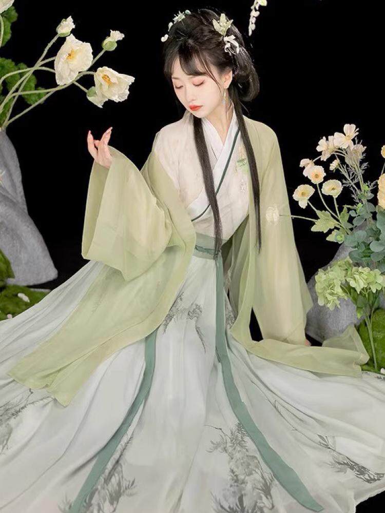 寄錦書 宋制 斉腰襦裙 新中式 改良 日常 中華漢服 3点セット　H09＃ 寄錦書 宋制 斉腰襦裙 新中式 改良 日常 中華漢服 3点セット H09＃の