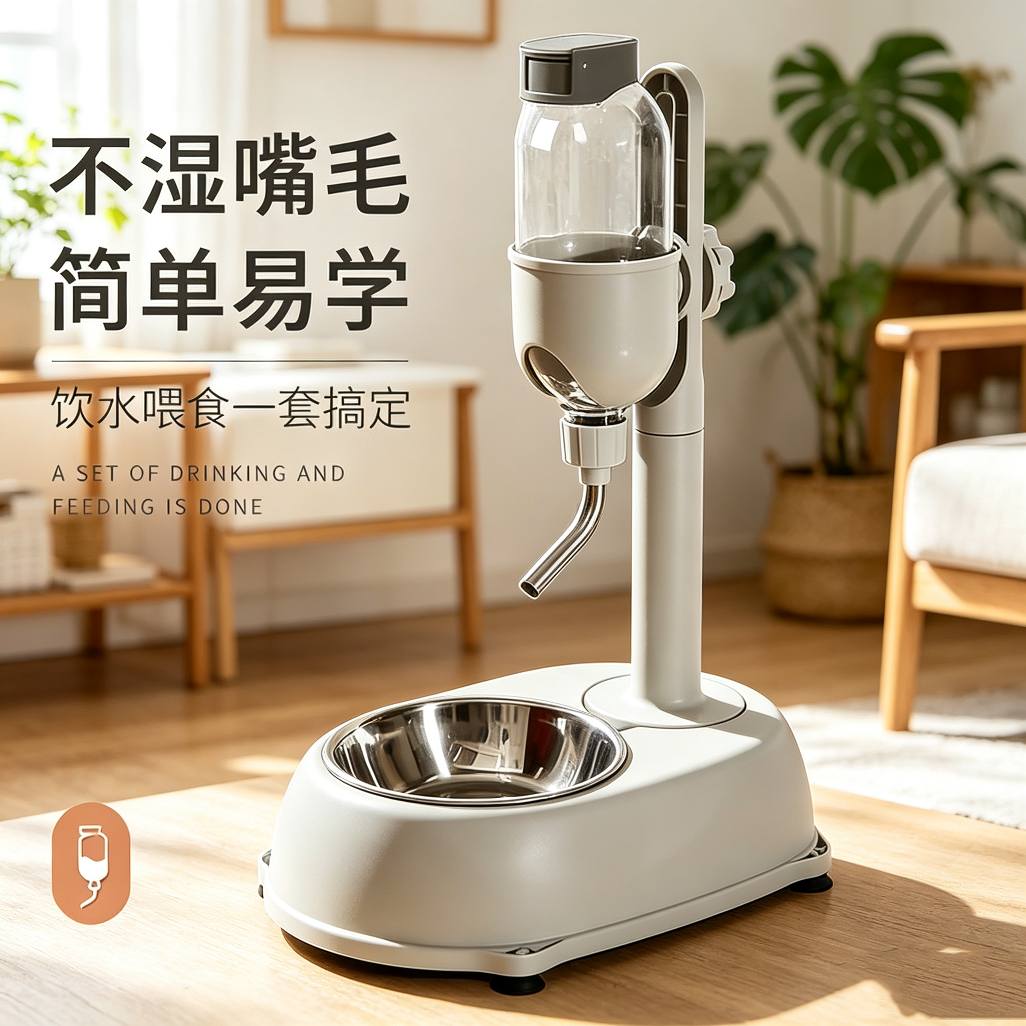 狗狗饮水器不湿嘴自动宠物喂食碗狗笼子悬挂式水壶喝水猫咪饮水机