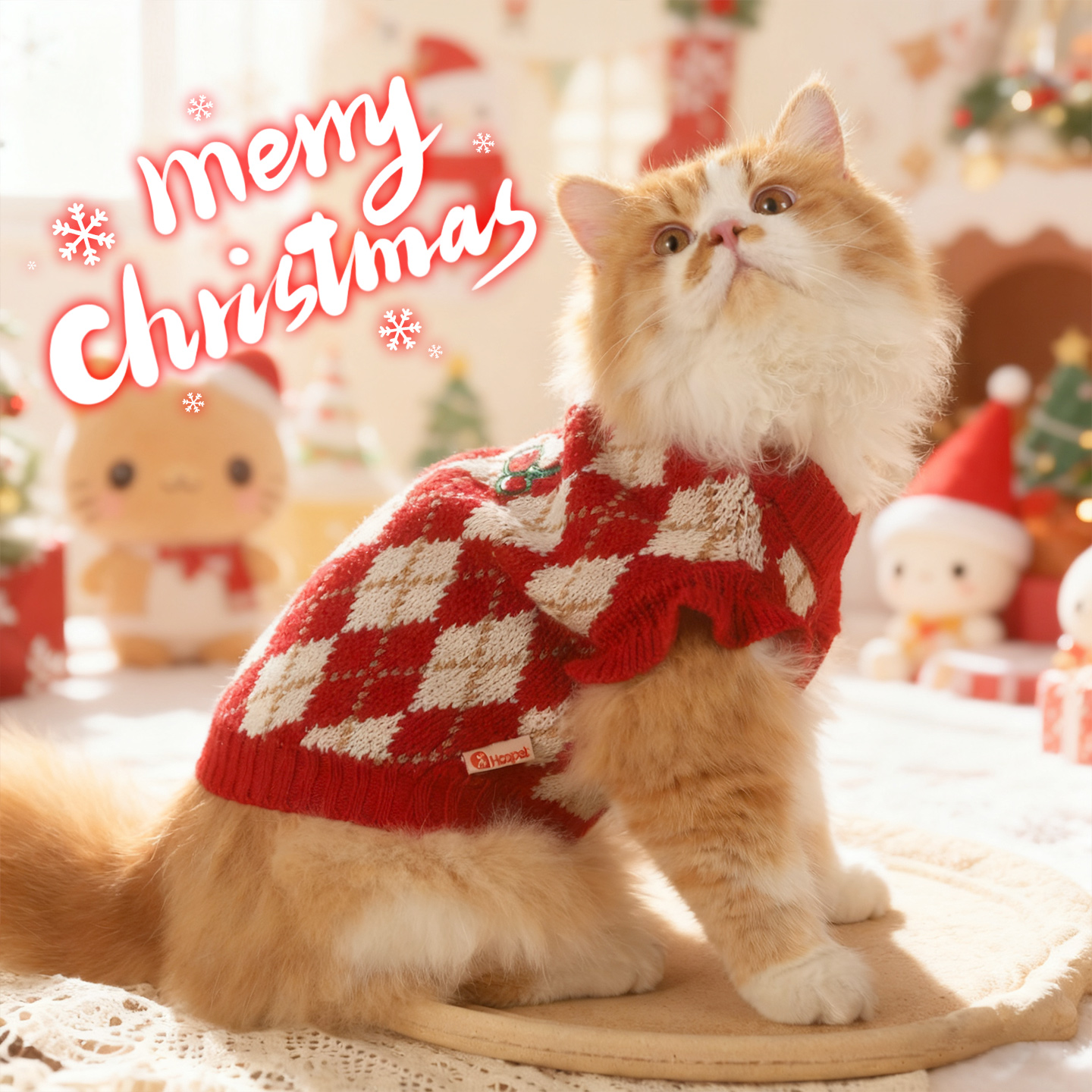 猫咪圣诞衣服新年毛衣冬季保暖
