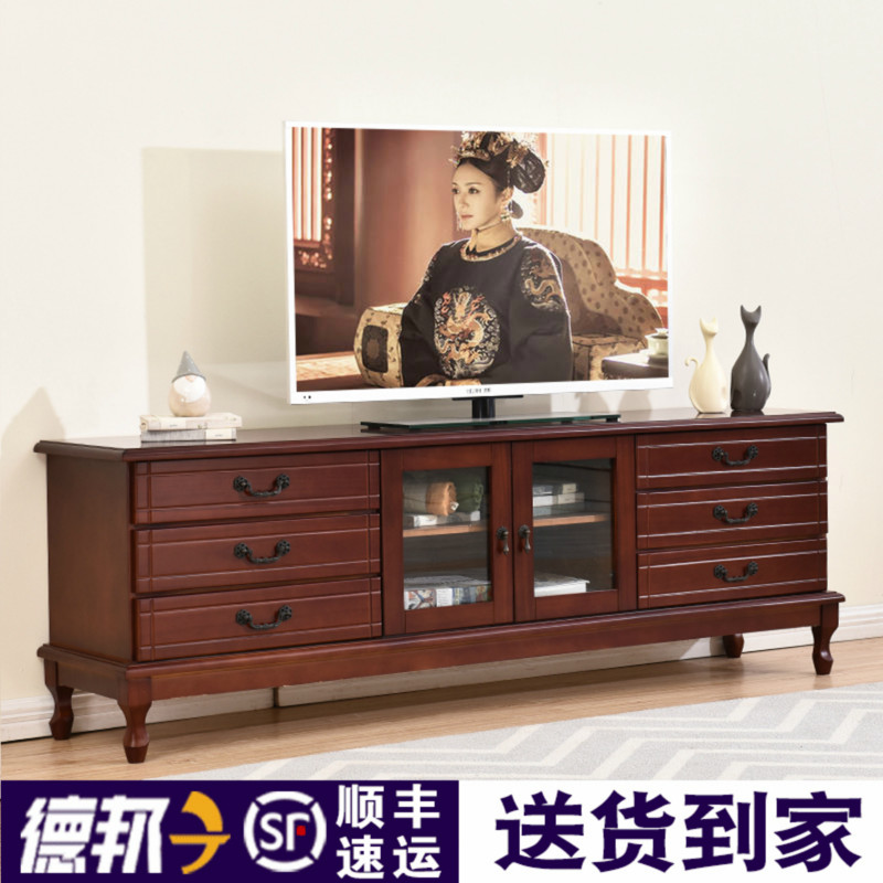 欧式实木电视柜高款简约现代卧室客厅迷你地柜加高电视机柜1.8米