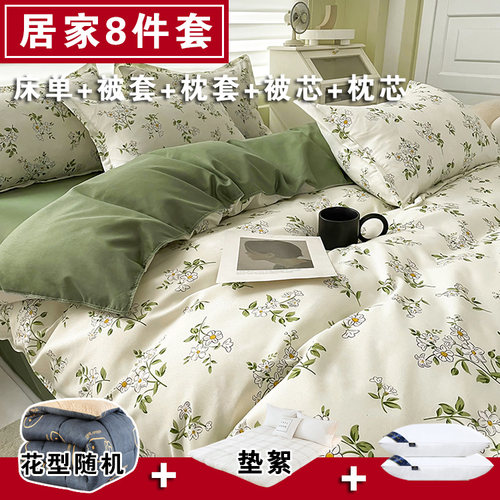 简约水洗棉网床单四件套