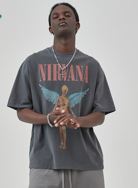 Artiemaster男装T恤印花复古美式街头小众摇滚乐水洗新款high高街