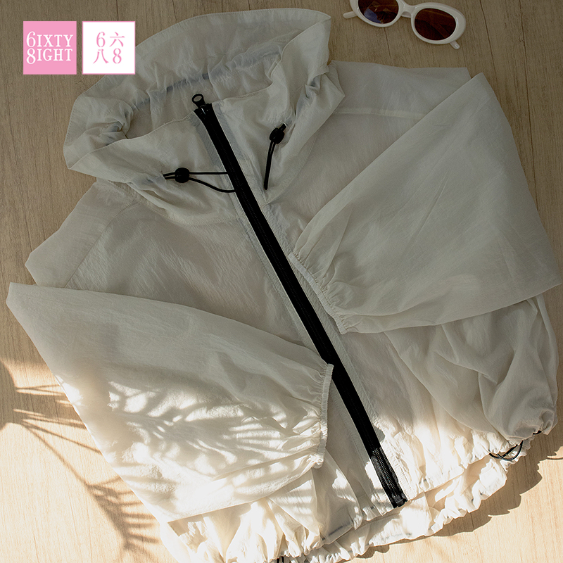 6IXTY8IGHT女装半透明防风外套