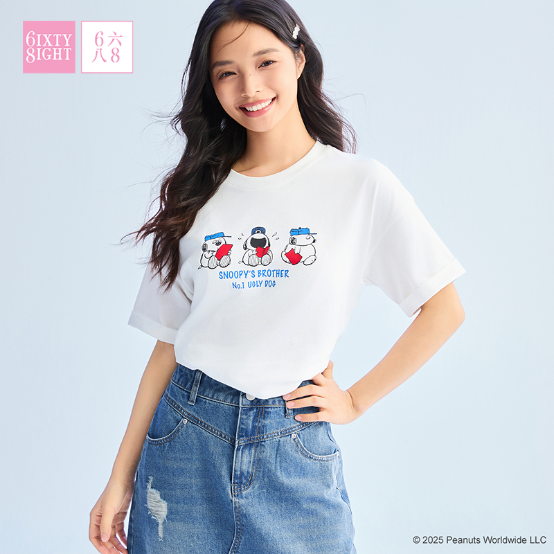 史努比联名68全棉短袖T恤上衣