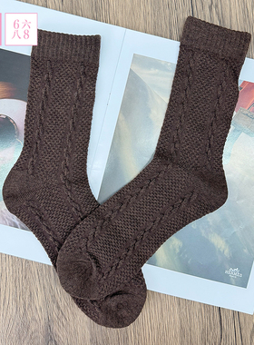 6IXTY8IGHT 68简约纯色中筒袜子舒适透气百搭柔软时尚