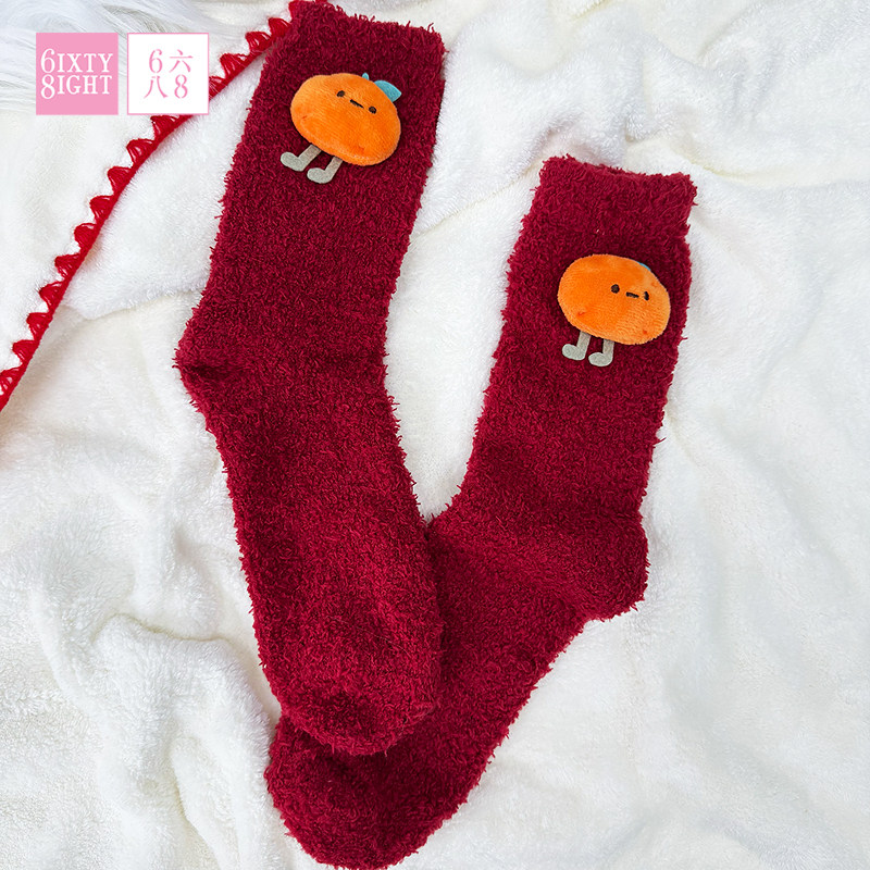 全店袜子【3双任选】6IXTY8IGHT 68简约纯色中筒袜子百搭柔软时尚