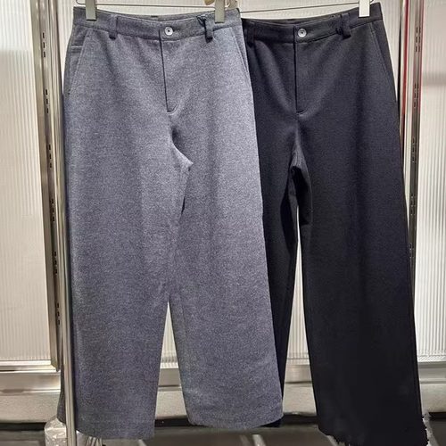 原厂品质 25冬新品宽松羊毛休闲裤直筒裤女通勤简约