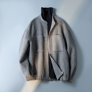 羊毛夹克呢子外套6016 立领口袋短款 5813P295控599 松紧下摆 2025