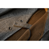 双面呢西装领羊毛呢子大衣大斜纹AB面撞色外套钱塘6016-2050P495，男装西服套装，钱塘大厦6016