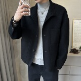 韩系休闲毛呢外套简约立领可翻领呢子夹克钱塘6016-2271p385，男装夹克，钱塘大厦6016