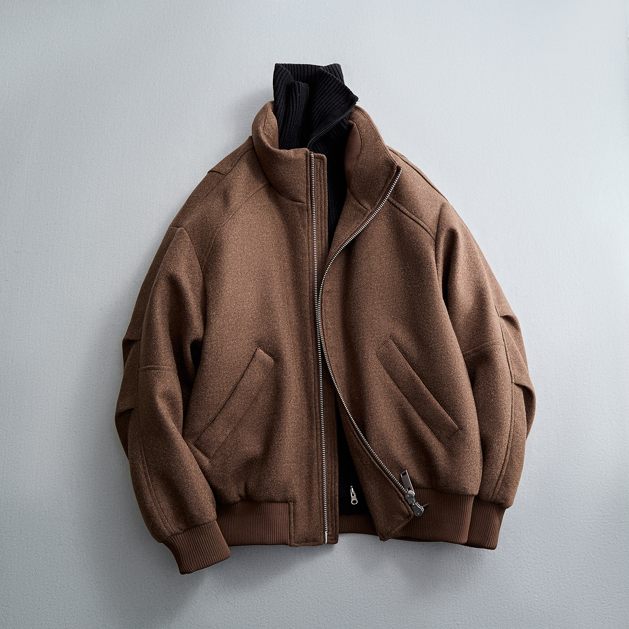 螺纹收腰呢子夹克羽绒服男保暖冬装羽绒衣6016-25318P350控699,男装夹克,电商D203(原钱塘6011)
