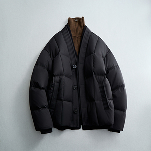 豆腐块格子羽绒服外穿羽绒衣风民族冬装灰色6016-25118P400