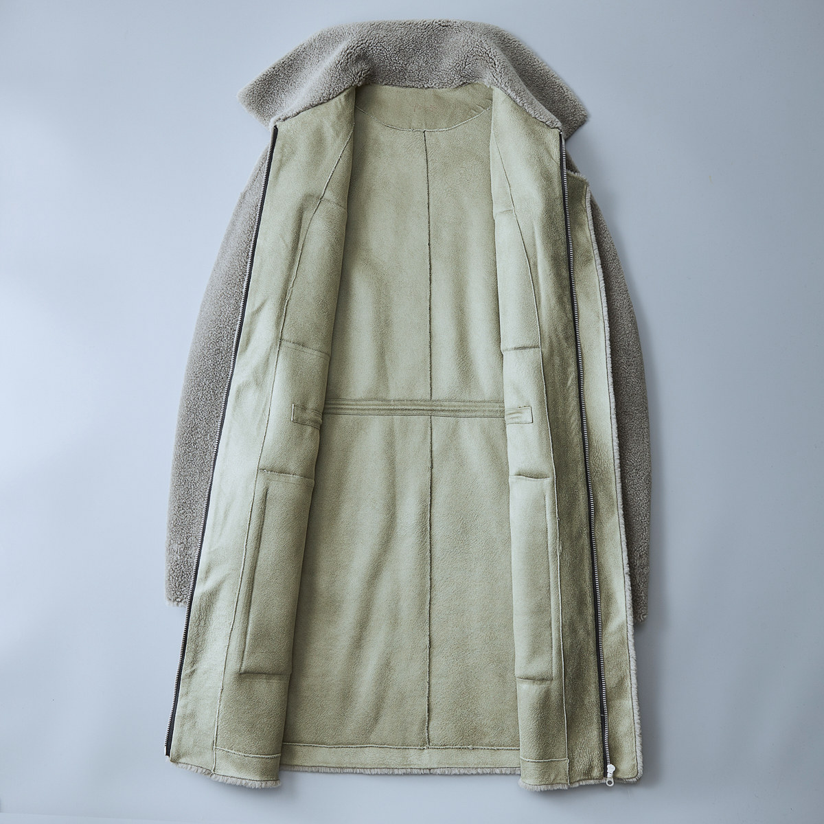 翻领袋休闲大衣颗粒绒皮毛一体外套羊毛夹克6016-2051P480控799,男装夹克,钱塘大厦6016