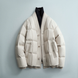 豆腐块格子羽绒服外穿羽绒衣风民族冬装米色6016-25118P400，男装民族服装，钱塘大厦6016