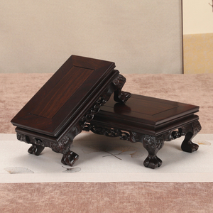 黑檀木底座红木工艺品摆件底座实木正方奇石头花盆景佛像茶壶木托