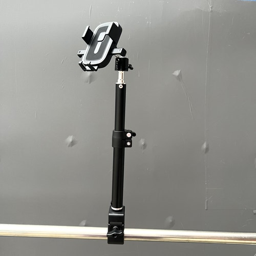 加厚钳夹圆管新款金属伸缩杆手机支架自行车骑行手机架万向云台