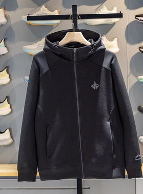 李宁针织连帽外套男2026春季新款篮球系列百搭开衫上衣AWDW039