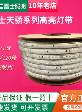雷士照明led灯带220v高压单排天骄9W12W客厅吊顶装饰贴片灯条防水