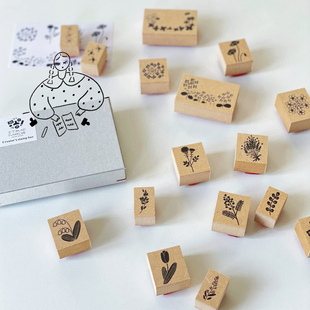 MY家 - 日本Stamp Marche木质印章 作家款 温柔的手绘四季花草