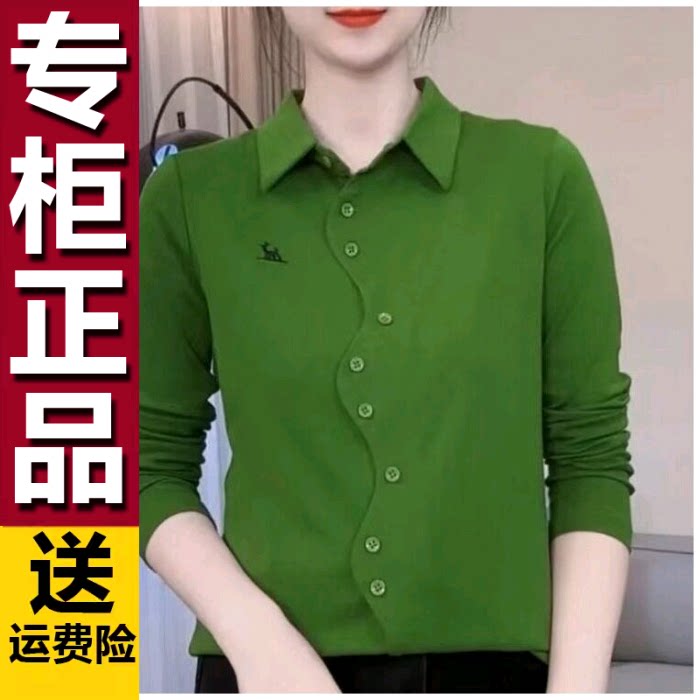 原版2026秋季长袖翻领薄款衬衫中老年大码女士上衣舒适百搭衬衫