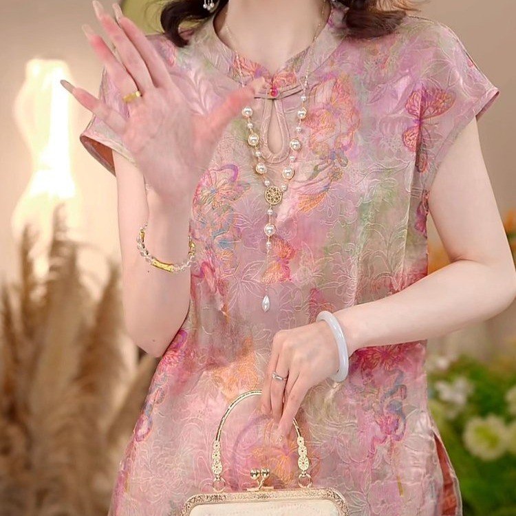 原版妈妈装大气上衣2026夏季新款新中式改良版洋气时尚衬衫女装