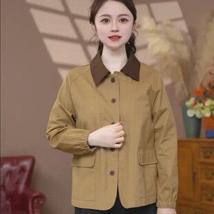 风衣外套女时尚 原版 巴恩风短款 妈妈装 休闲宽松上衣 2026早春新款