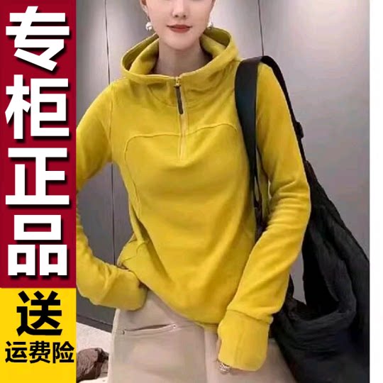 原版欧货双面德绒半拉链连帽卫衣女秋冬显瘦减龄百搭加厚保暖上衣