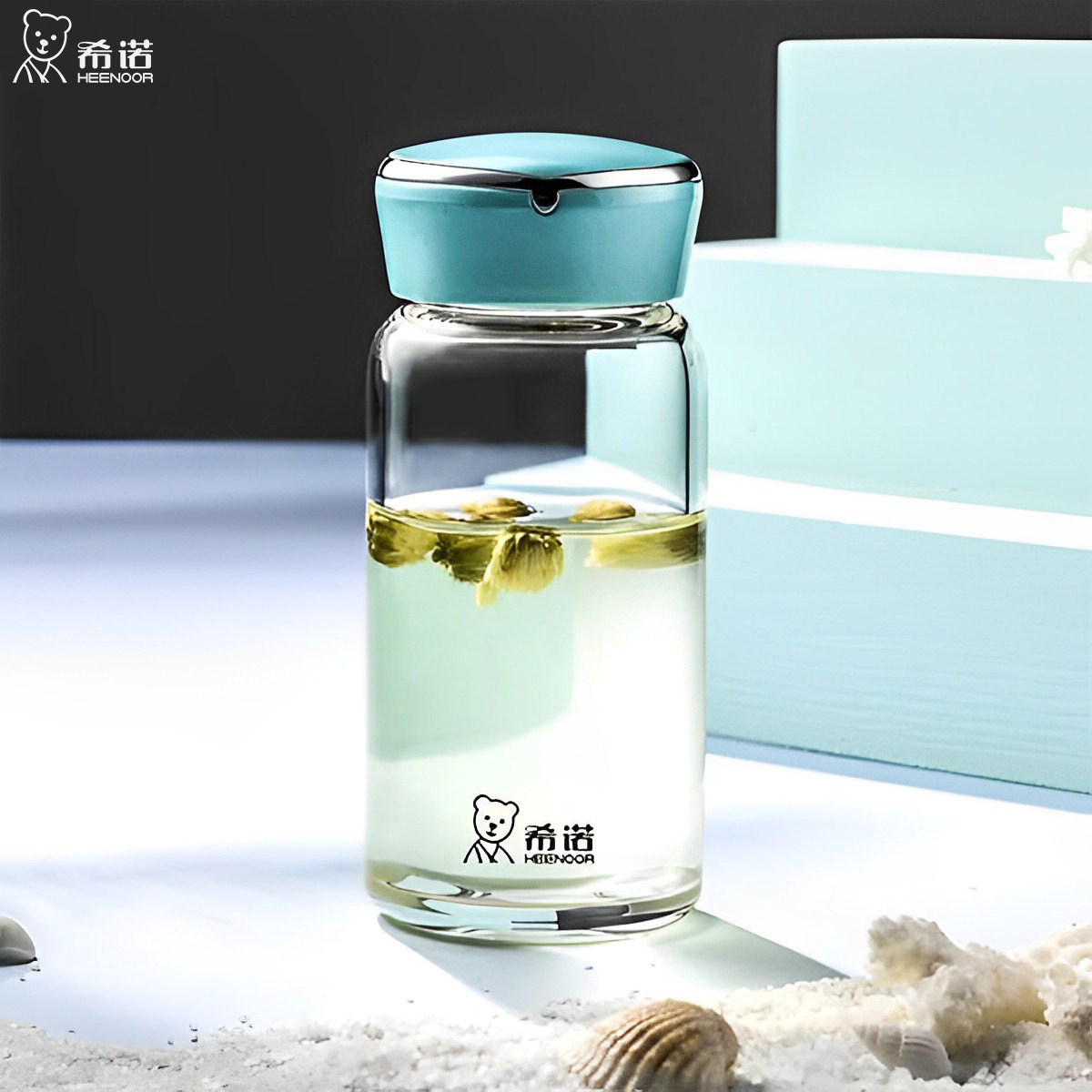 希诺女士玻璃杯 便携单层好看的高颜值茶杯 迷你小巧精致随行水杯