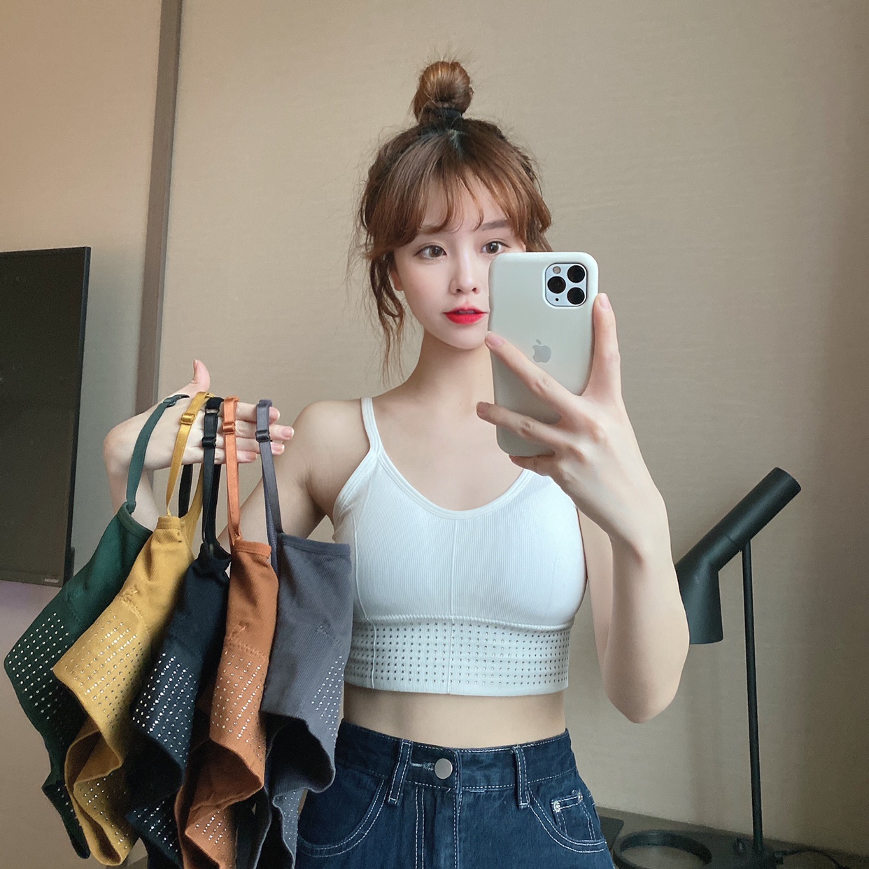 New style hot drill large U-shaped suspender with beautiful back and chest wrapping sports gathering underwear