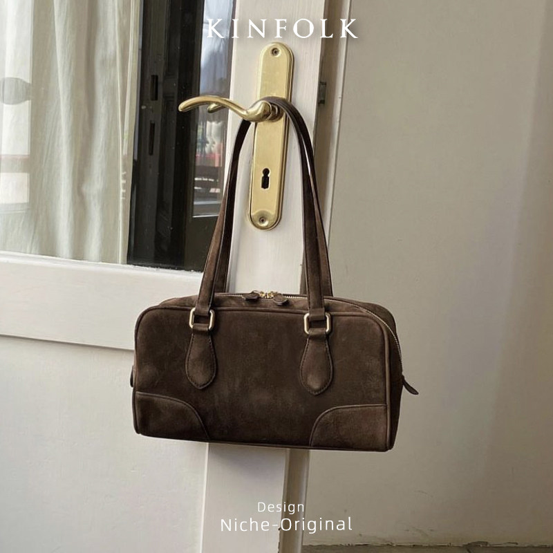 包包女式2024新款潮韩国复古时尚百搭磨砂绒通勤手提单肩包腋下包