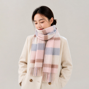 尖货！100%山羊绒围巾女高品质温柔紫色围脖冬季保暖百搭生日礼物