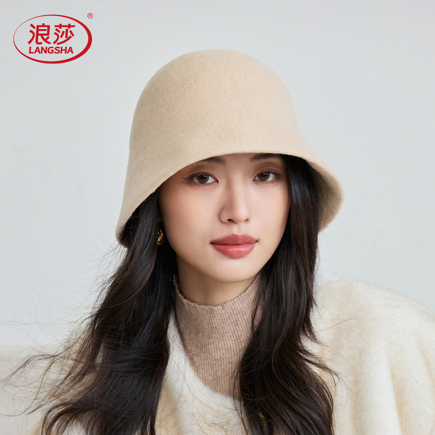 秋冬纯羊毛保暖渔夫帽女保暖盆帽