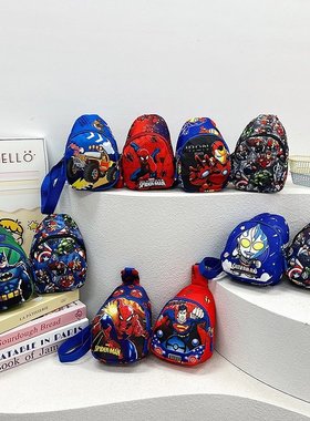 新款卡通小孩包包可爱超轻外出小男孩奥特曼胸包宝宝单肩斜挎小包
